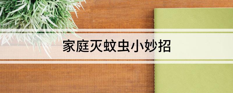 家庭灭蚊虫小妙招(图1)