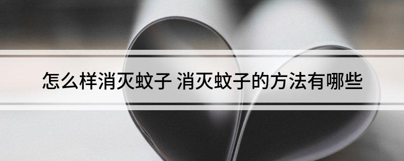怎么样消灭蚊子(图1)