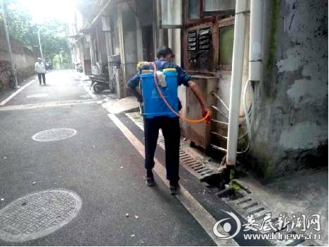 黄泥塘街道谭家山社区开展防蚊喷杀药物行动(图1)