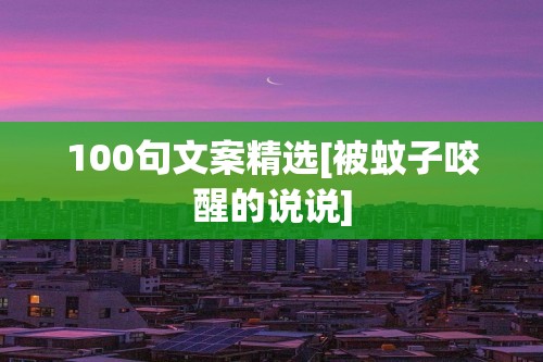100句文案精选[被蚊子咬醒的说说](图1)