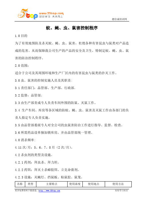 防蝇、防鼠、防虫害情况记录表(图4)
