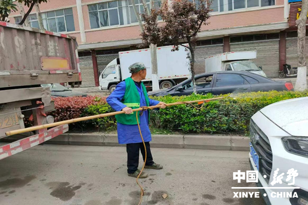 县城管局园林中心开展绿篱虫害专项喷药防治工作(图1)